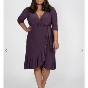 Kiyonna Dress Flirty Flounce Wrap Ruffle